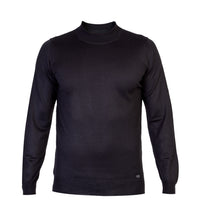 Black Half Turtleneck Regular Fit Wool Knit Sweater