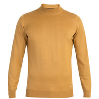Light Brown - Camel Half Turtleneck Regular Fit Wool Knit Sweater