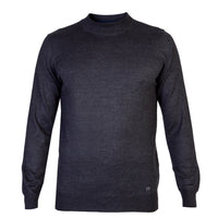 Anthracite Semi-Turtleneck Regular Fit Wool Knit Sweater