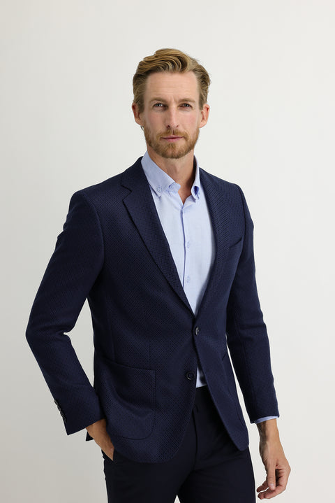 Blue 4 Drop Relaxed Fit Eyelet Jacket