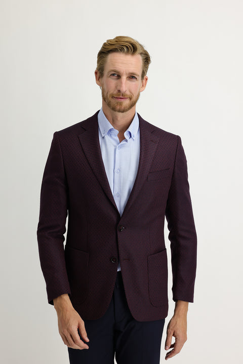 Bordo 6 Drop Regular Fit Standart Kesim Kuşgözü Ceket