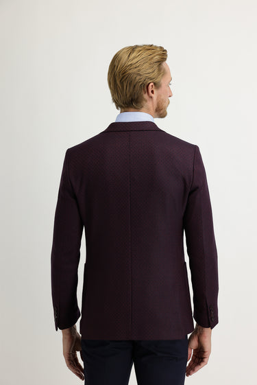  Bordo Regular Fit Kuşgözü Ceket