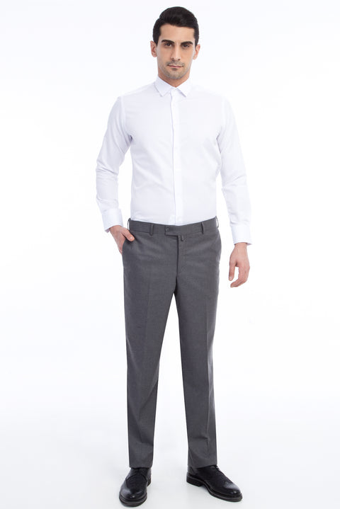 Orta Füme 6 Drop Regular Fit Standart Kesim Klasik Kumaş Pantolon