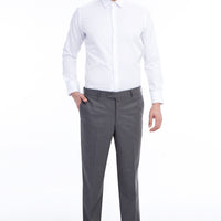 Orta Füme 6 Drop Regular Fit Standart Kesim Likralı Klasik Kumaş Pantolon