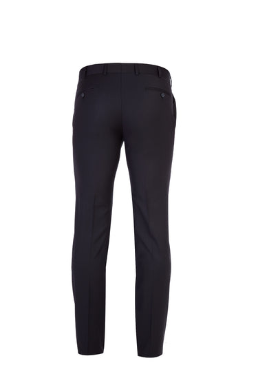 Siyah Slim Fit Dar Kesim Likralı Klasik Kumaş Pantolon