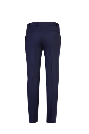 Lacivert Slim Fit Dar Kesim Likralı Klasik Kumaş Pantolon