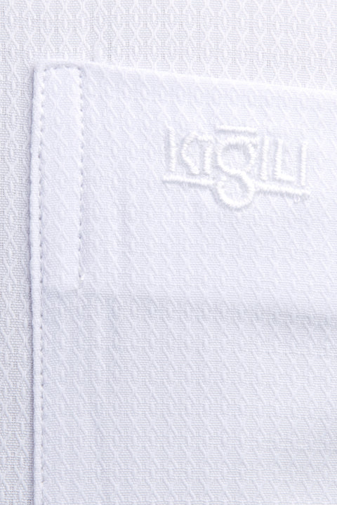 Beyaz Uzun Kol Desenli Klasik Gömlek