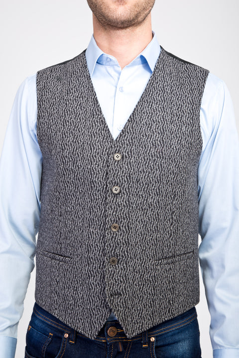 Orta Füme Klasik Yünlü Yelek