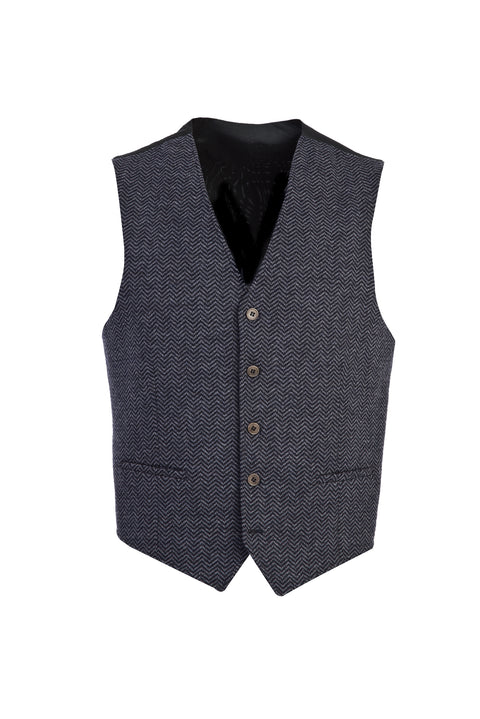 Mavi Klasik Yünlü Yelek