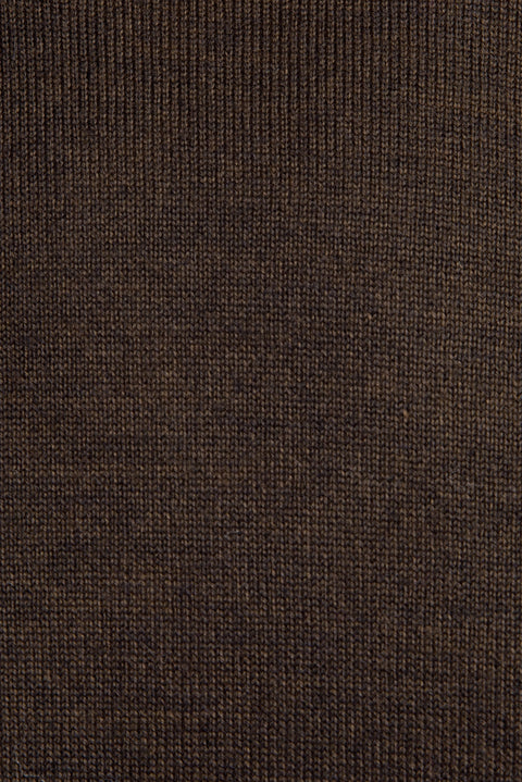 Kahve Yarım Balıkçı Yaka Yünlü Triko Kazak