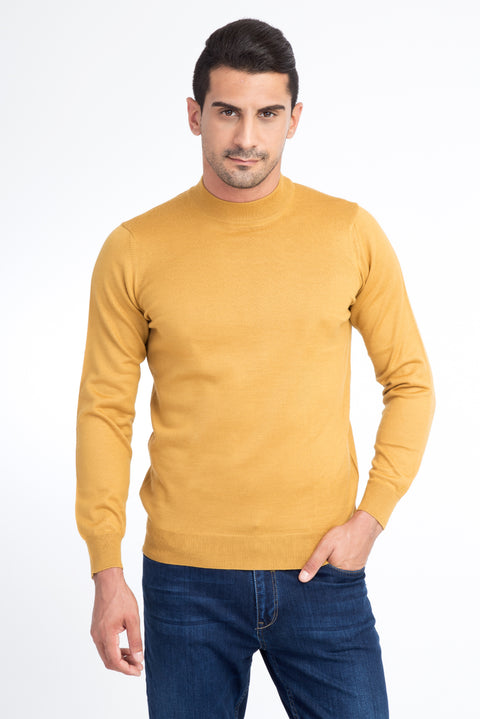 Açık Kahve - Camel Yarım Balıkçı Yaka Triko Kazak