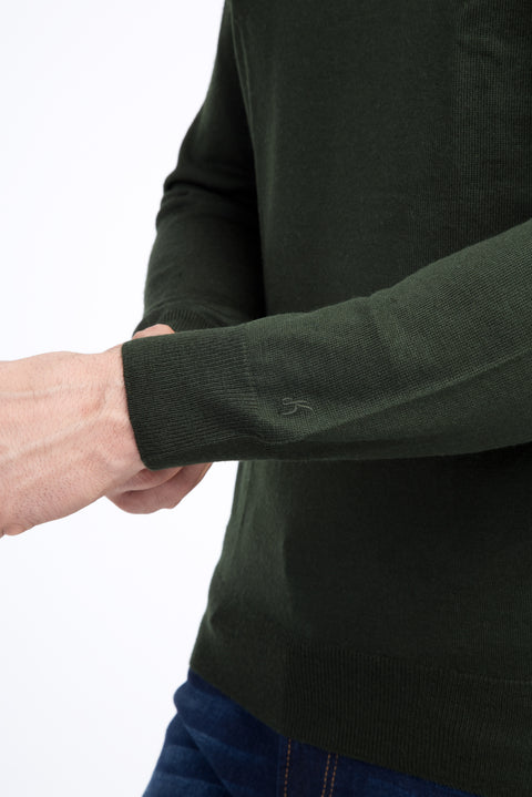 Haki Yarım Balıkçı Yaka Triko Kazak