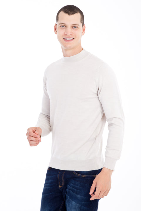 Kum Yarım Balıkçı Yaka Yünlü Triko Kazak