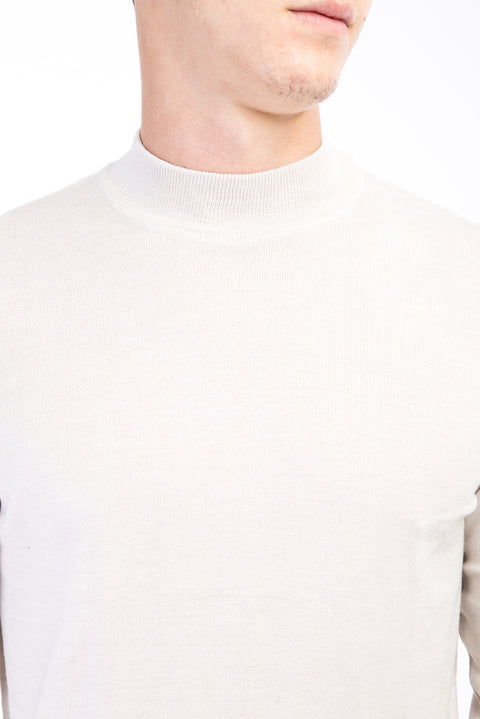 Kum Yarım Balıkçı Yaka Yünlü Triko Kazak