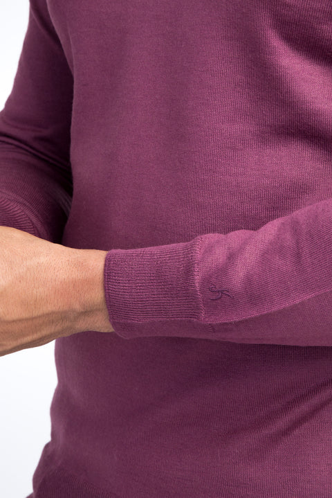 Kırmızı Yarım Balıkçı Yaka Yünlü Triko Kazak