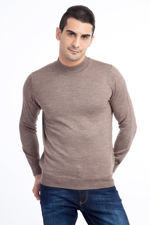 Mink Half Turtleneck Wool Knit Sweater