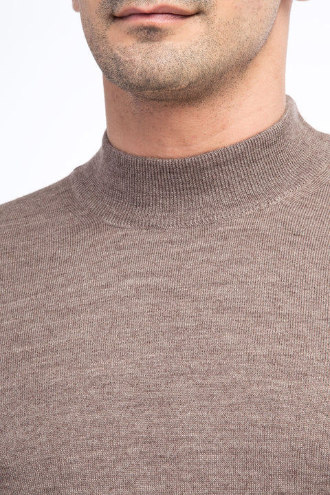 Mink Half Turtleneck Wool Knit Sweater