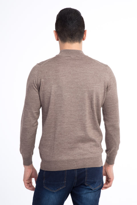 Mink Half Turtleneck Wool Knit Sweater