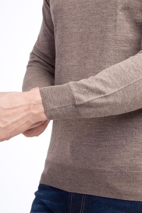 Mink Half Turtleneck Wool Knit Sweater