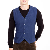 Mavi Slim Fit Dar Kesim Desenli Yelek