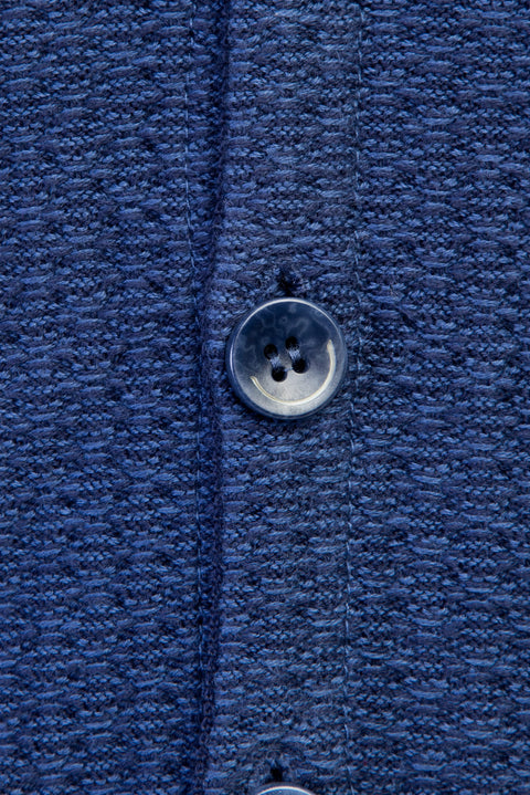 Mavi Desenli Slim Fit Dar Kesim Yelek