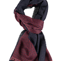 Bordo Yünlü Desenli Atkı