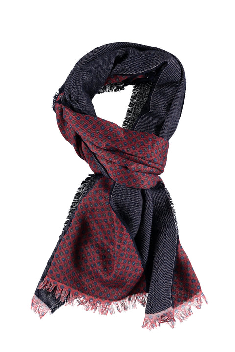 Bordo Yünlü Desenli Atkı