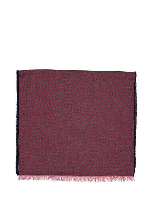 Bordo Yünlü Desenli Atkı