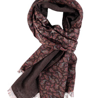 Kahve Yünlü Desenli Atkı