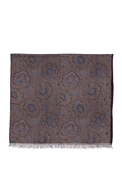 Haki Yünlü Desenli Atkı