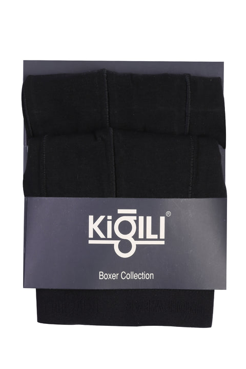 Siyah 2'li Düz Süprem Boxer Seti