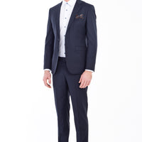 Lacivert Super Slim Fit Ekstra Dar Kesim Yünlü Takım Elbise