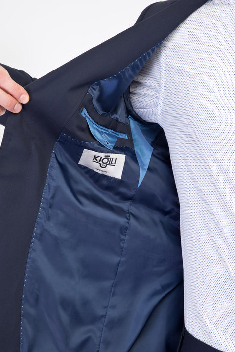 Lacivert 7 Drop Super Slim Fit Eksra Dar Kesim Yünlü Takım Elbise