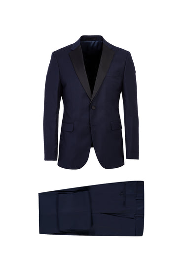  Lacivert Mono Yaka Slim Fit Dar Kesim Smokin & Damatlık