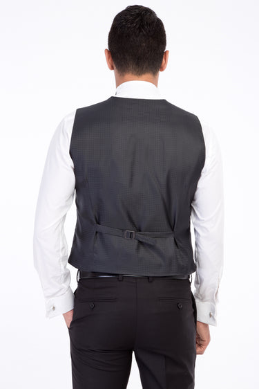 Mor Slim Fit Dar Kesim Şal Yaka Yelekli Smokin / Damatlık