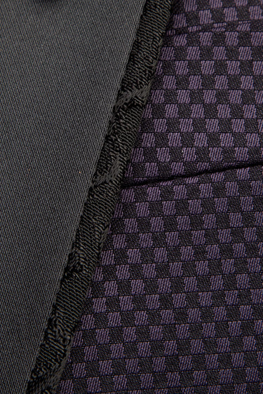 Mor Slim Fit Dar Kesim Şal Yaka Yelekli Smokin / Damatlık
