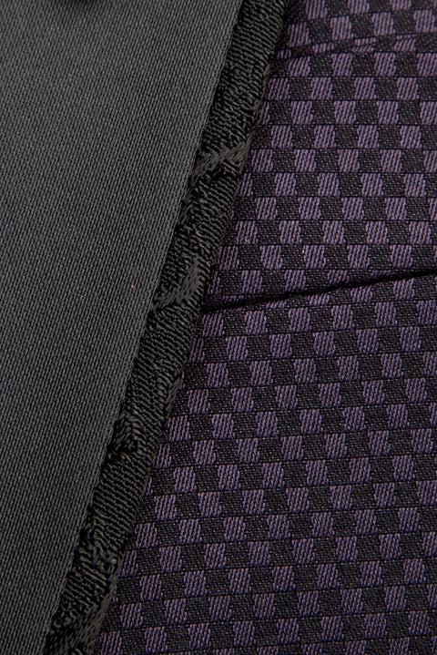 Mor 7 Drop Slim Fit Dar Kesim Şal Yaka Yelekli Smokin & Damatlık