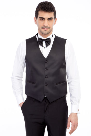  Bordo Slim Fit Dar Kesim Şal Yaka Desenli Yelekli Smokin / Damatlık