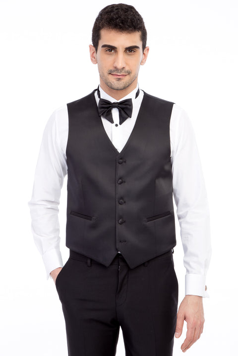 Bordo 7 Drop Slim Fit Dar Kesim Şal Yaka Desenli Yelekli Smokin & Damatlık