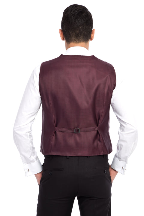 Bordo 6 Drop Regular Fit Standart Kesim Sivri Yaka Desenli Smokin & Damatlık