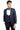 Lacivert Slim Fit Dar Kesim Mono Yaka Desenli Yelekli Smokin & Damatlık