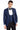Mavi Slim Fit Dar Kesim Mono Yaka Desenli Yelekli Smokin / Damatlık