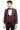 Bordo Slim Fit Dar Kesim Mono Yaka Desenli Yelekli Smokin / Damatlık
