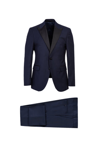  Lacivert Sivri Yaka Slim Fit Dar Kesim Smokin & Damatlık