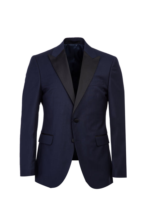 Lacivert Sivri Yaka 7 Drop Slim Fit Dar Kesim Smokin & Damatlık