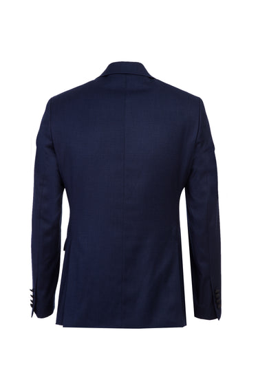 Lacivert Sivri Yaka Kuşgözü Slim Fit Dar Kesim Smokin & Damatlık