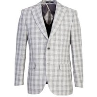 Light Grey 4 Drop Relaxed Fit Plaid Jacket