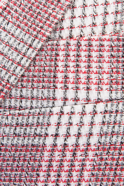 Red 4-Drop Relaxed Fit Plaid Jacket
