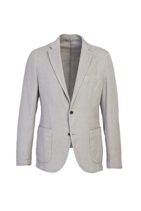 Açık Gri 6 Drop Regular Fit Standart Kesim Desenli Ceket