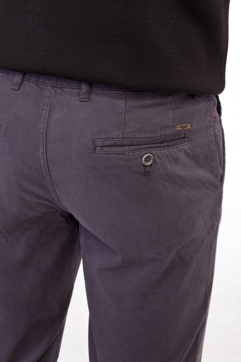 Antrasit 4 Drop Relaxed Fit Rahat Kesim Desenli Likralı Kanvas / Chino Pantolon